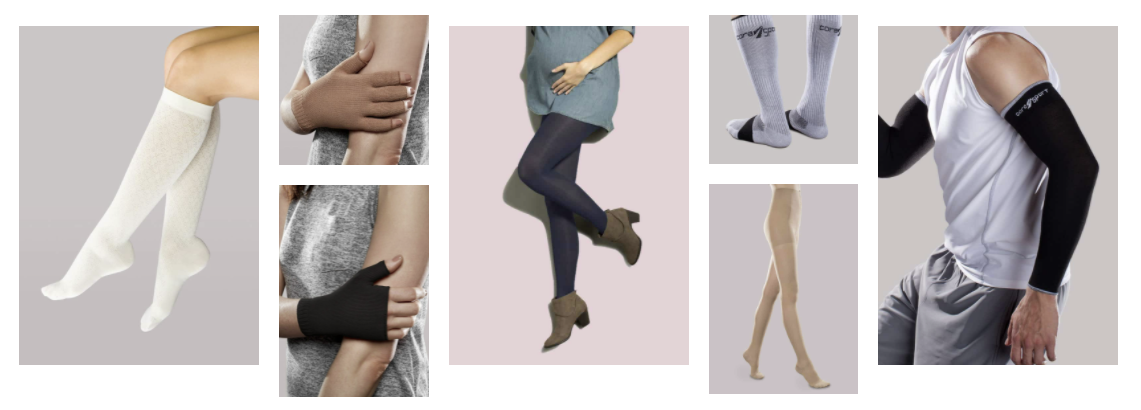 Image of different types of compression wear